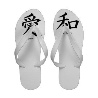 Love and Peace Kanji Flip Flops