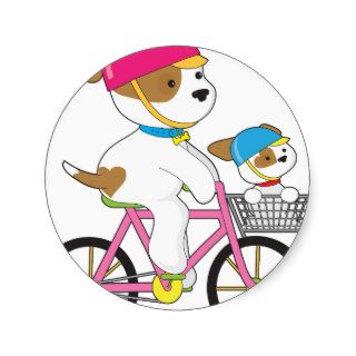 Cute Puppy on Bike Sticker