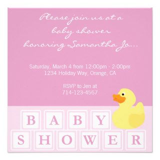 Baby Shower Duck Vertical Personalized Announcement