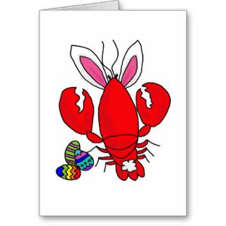 Lobster Bunny, Easter Lobster Card