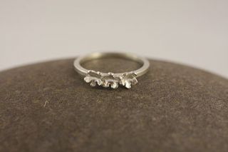silver triple forget me not silver ring by red fox blue monkey jewellery