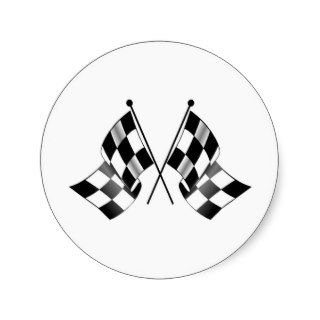 checkered flag round stickers