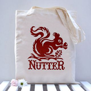 'nutter' squirrel tote bag by snowdon design & craft