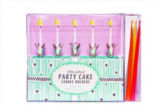 crown party cake candle holders by vivi celebrations