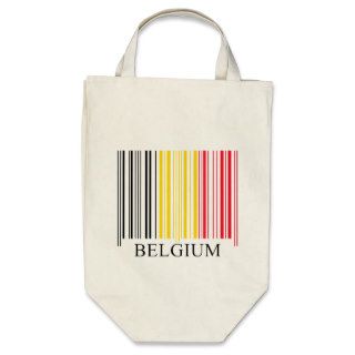 Barcode Belgium Flag Tote Bags