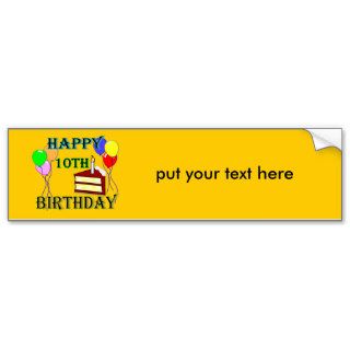 10th Birthday Cake Birthday Design Bumper Sticker