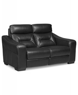 Judson Leather Reclining Loveseat, Dual Power Recliner 66W x 38D x 39H   Furniture