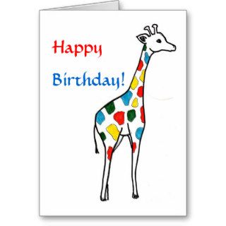 BY  Colorful Giraffe Birthday Card