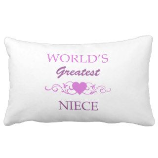 World's Greatest Niece (purple) Throw Pillows