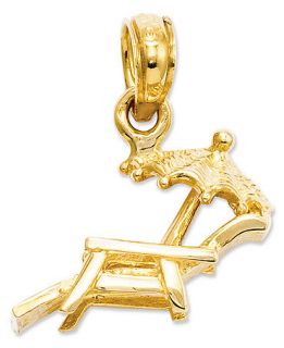 14k Gold Charm, Lounge Beach Chair Charm   Jewelry & Watches