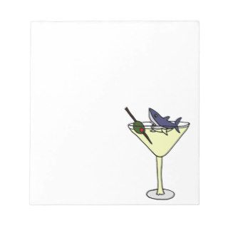 Shark Eating Martini Olive Note Pad