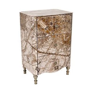 map of paris bedside table by out there interiors