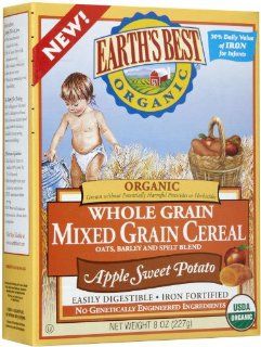 Earth's Best, Organic Whole Grain Mixed Grain Cereal, Apple Sweet Potato, 8 oz (227 g) (Pack of 12) Health & Personal Care