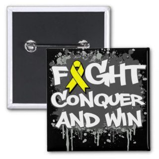 Osteosarcoma Fight Conquer and Win Pinback Buttons