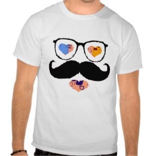 Funny Face with Mustache 2 Shirts