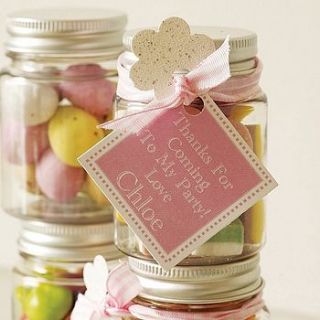 personalised thank you sweetie jars x5 by tailored chocolates and gifts