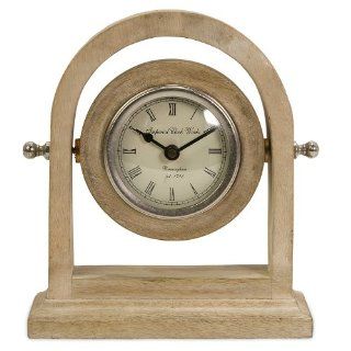 IMAX Mason Natural Wash Wood Desk Clock   Table Clocks