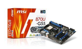MSI AM3 AMD 870 125W CPU Support 2 PCIEx16/1 PCIEx1/3 PCI, USB 3.0 ATX Motherboard 870U G55 Electronics