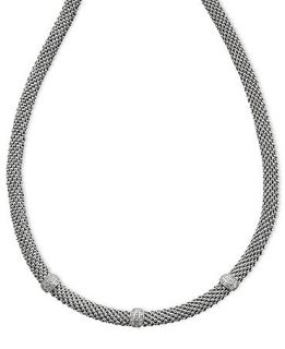 Diamond Necklace, Sterling Silver Diamond Mesh (1/4 ct. t.w.)   Jewelry & Watches