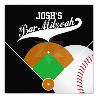 PixDezines baseball diamond/ Bar Mitzvah Custom Invites