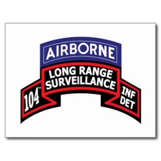 104th Infantry LRS Scroll, Airborne Tab Blue Postcards