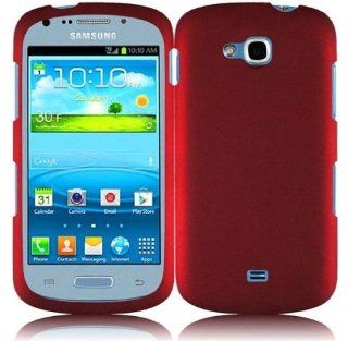 Bundle Accessory for US Cellular Samsung Galaxy Axiom (R830) Android   Red Rubberized Designer Protective Hard Case Cover + SportDroid Transparent/Clear Decal Cell Phones & Accessories