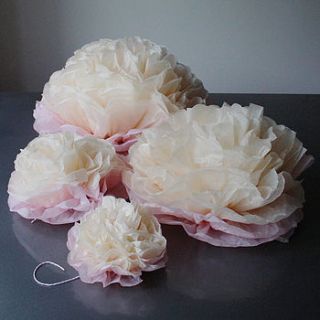 hand cut tissue paper peony flower by pearl and earl