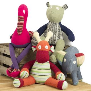 upcycled wool 'one of one' animal toys by green tulip ethical living