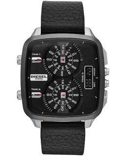 Diesel Mens Analog Digital Hal Black Leather Strap Watch 56x46mm DZ7302   Watches   Jewelry & Watches