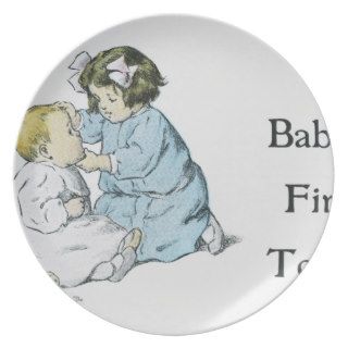 Baby's First Tooth Book Illustration Party Plates