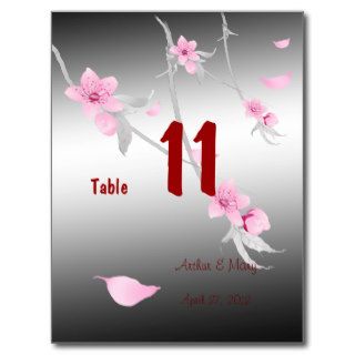 Stylish Sakura Table Number Card Postcard