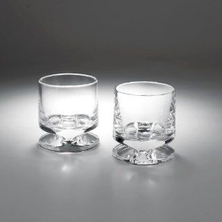 Nambe Groove Double Old Fashion Glasses, 8 Ounce, Set of 2 Kitchen & Dining