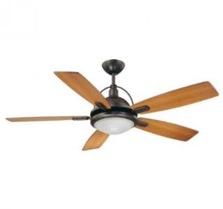 Savoy House 54 220 5RV 13 Ceiling Fan with White Frosted Halophane Shades, English Bronze Finish    