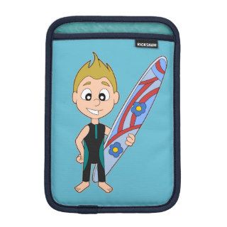 Surfer boy cartoon iPad sleeve
