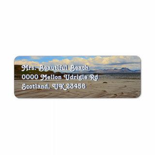 Coastal Beauty Mellon Udrigle Beach Storm Scotland Custom Return Address Label