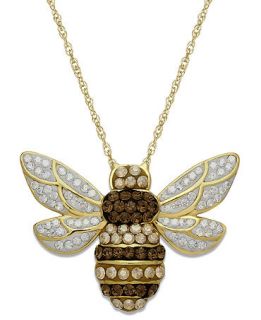Kaleidoscope 18k Gold over Sterling Silver Necklace, Swarovski Crystal Bumble Bee Pendant   Necklaces   Jewelry & Watches