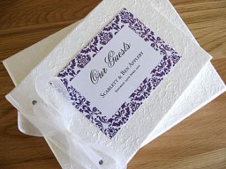 personalised wedding guest book by pink polar