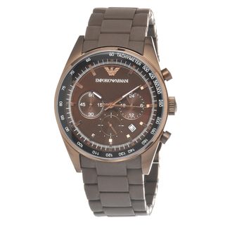 Emporio Armani Men's Brown Stainless Steel Chronograph Watch Armani Men's Armani Watches