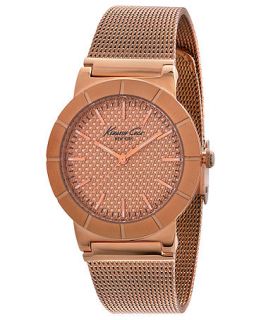Kenneth Cole New York Watch, Womens Rose Gold Ion Platd Stainless Steel Mesh Bracelet 35mm KC4908   Watches   Jewelry & Watches
