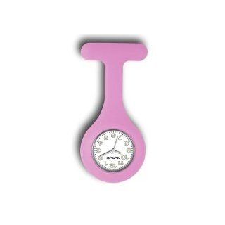 Nurses Lapel Watch   Pink   Silicone (infection Control) + Blue Silicone Holder FREE at  Men's Watch store.
