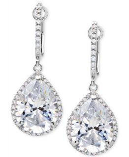 CRISLU Earrings, Platinum Over Sterling Silver Cubic Zirconia Teardrop Earrings (4 4/5 ct. t.w.)   Fashion Jewelry   Jewelry & Watches