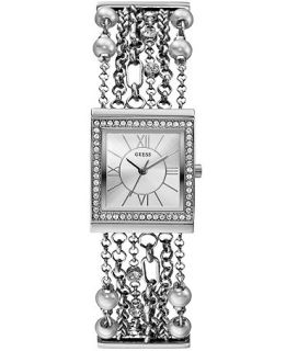 GUESS Womens Imitation Pearl Silver Tone Multi Chain Bracelet Watch 30x26mm U0140L1   Watches   Jewelry & Watches