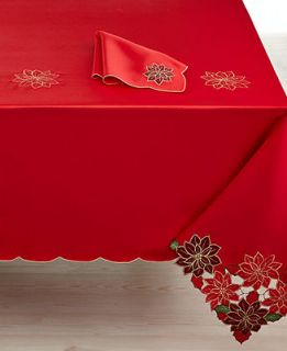 Homewear Holiday Table Linens, Poinsettia Wreath 60 x 104 Tablecloth   Table Linens   Dining & Entertaining