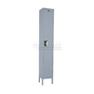 Hallowell Locker Single Tier 15x18x72 1 Door Ready To Assemble Gray