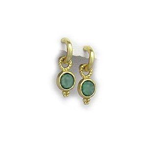 Gold Vermeil and Green Agate Earrings Jewelry