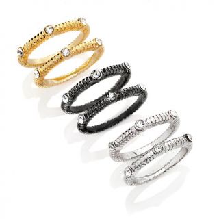 R.J. Graziano "Gloss" Crystal Tricolor Set of 6 Stack Rings