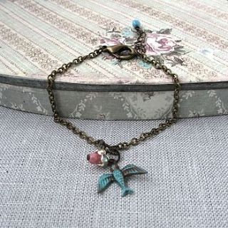 vintage style patina bird bracelet by gama
