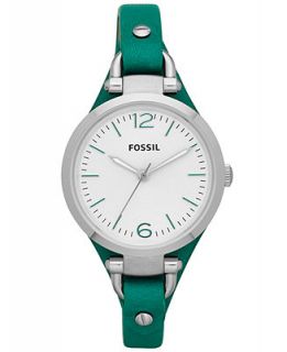 Fossil Womens Georgia Kelly Green Leather Strap Watch 32mm ES3316   Watches   Jewelry & Watches