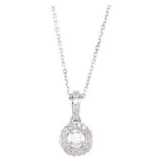 Clevereve's 14K White Gold 1 2 Ct Tw Diamond Entourage Necklace 18" CleverEve Jewelry