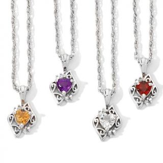 Precious Moments® Heart Shaped Birthstone Pendant with Diamond Accents and
